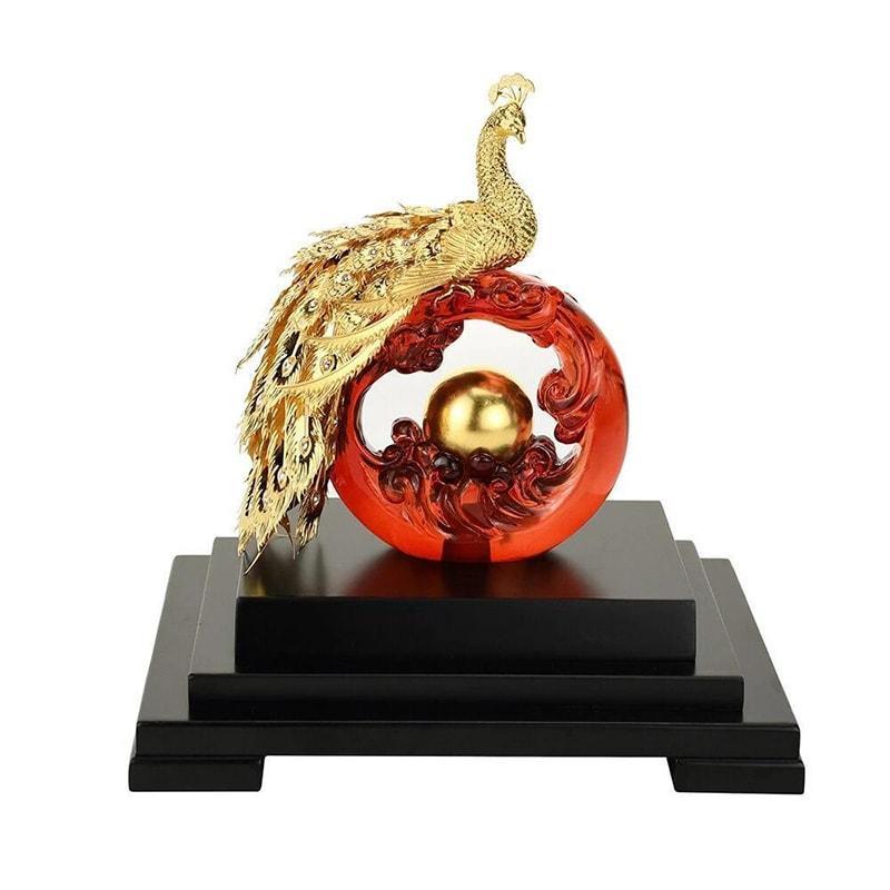 Statue Dragon Paon Vigoureux (Or) – Image 2